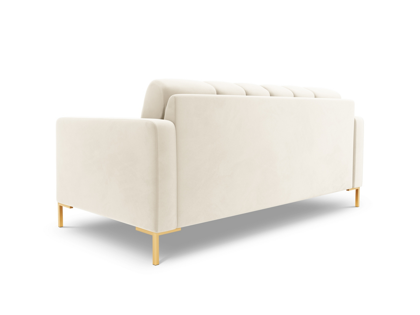 Cosmopolitan Design veloursofa, "Bali", 2-personers, 152 × 96 × 75 cm, Bluvel, guldfarvede metalben