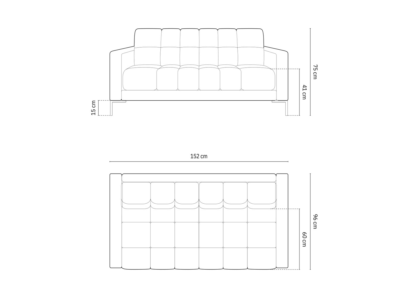 Cosmopolitan Design veloursofa, "Bali", 2-personers, 152 × 96 × 75 cm, Bluvel, guldfarvede metalben
