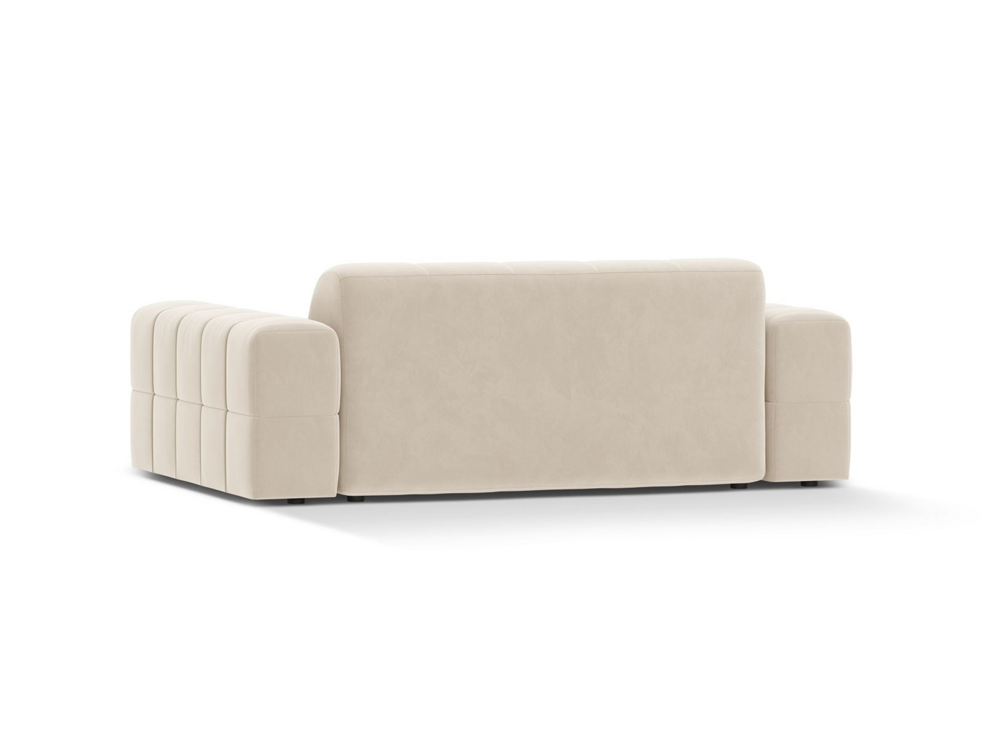 Cosmopolitan Design veloursofa, "Chicago", 2-personers, 178 × 102 × 78 cm, Bluvel, sorte plastben