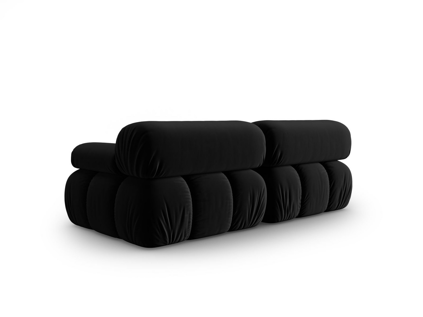 Cosmopolitan Design velourmodulsofa, "Cortina", 2-personers, 188 × 94 × 70 cm, Bluvel, sorte plastben