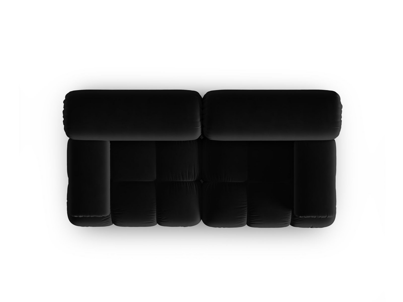 Cosmopolitan Design velourmodulsofa, "Cortina", 2-personers, 188 × 94 × 70 cm, Bluvel, sorte plastben