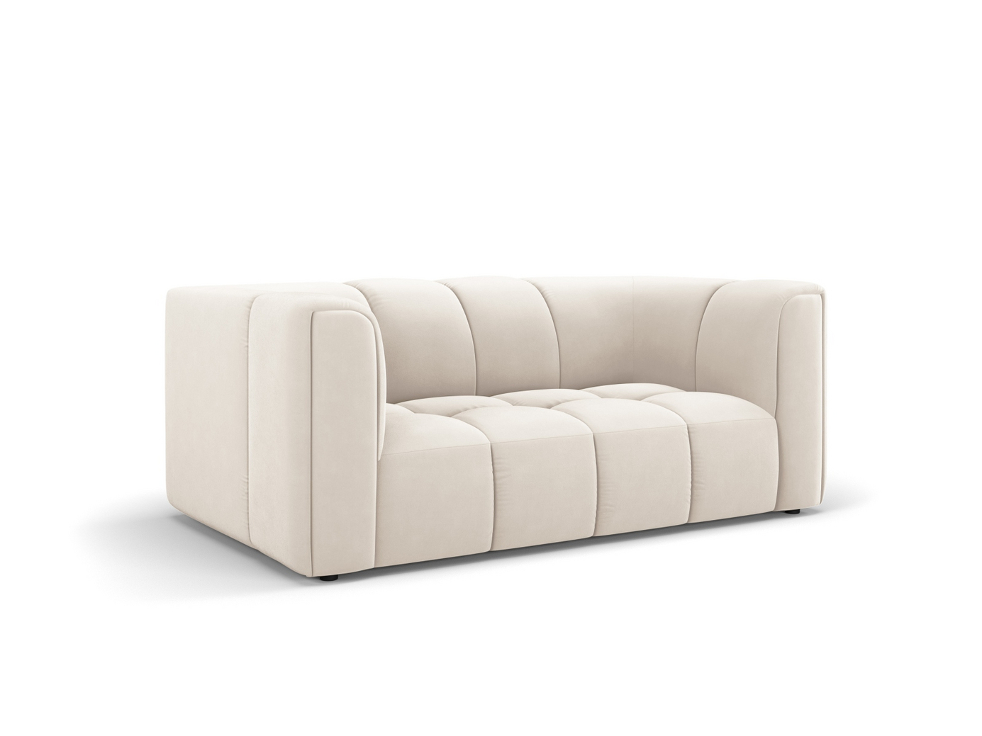 Cosmopolitan Design veloursofa, "Moritz", 2-personers, 166 × 96 × 70 cm, Bluvel, sorte plastben
