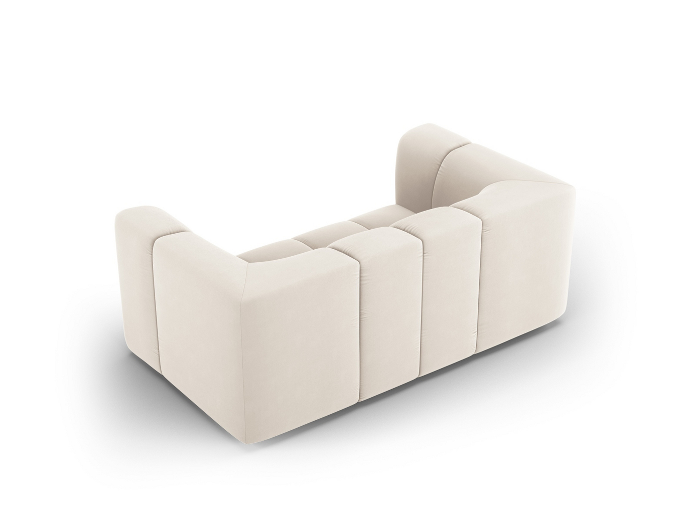 Cosmopolitan Design veloursofa, "Moritz", 2-personers, 166 × 96 × 70 cm, Bluvel, sorte plastben