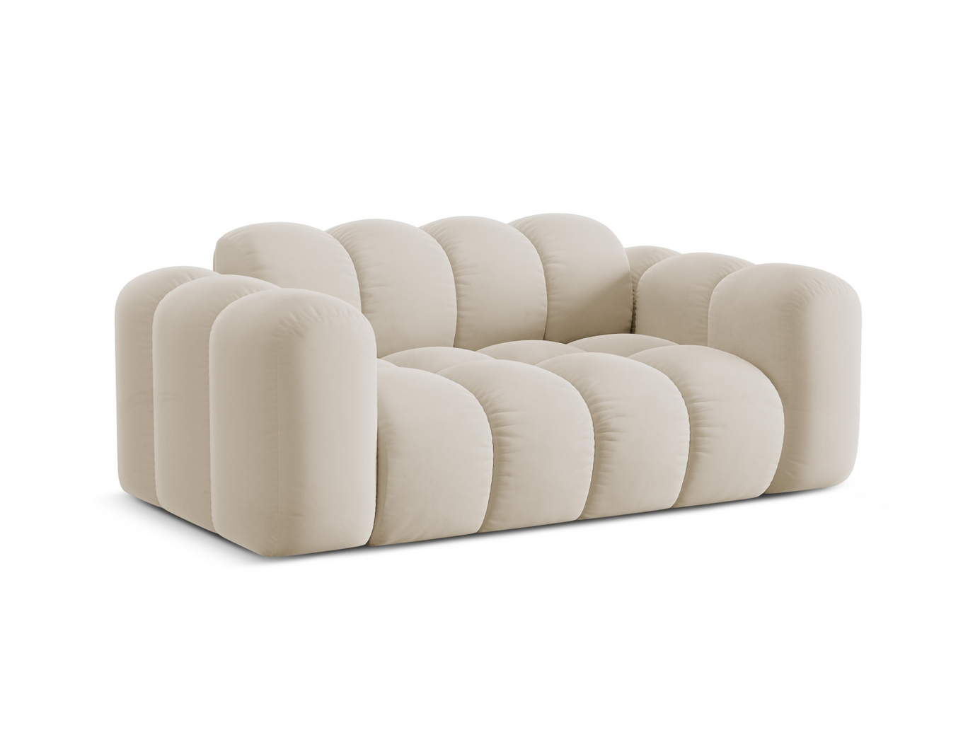Cosmopolitan Design veloursofa, "Treno", 2-personers, 180 × 94 × 70 cm, Bluvel, sorte plastben