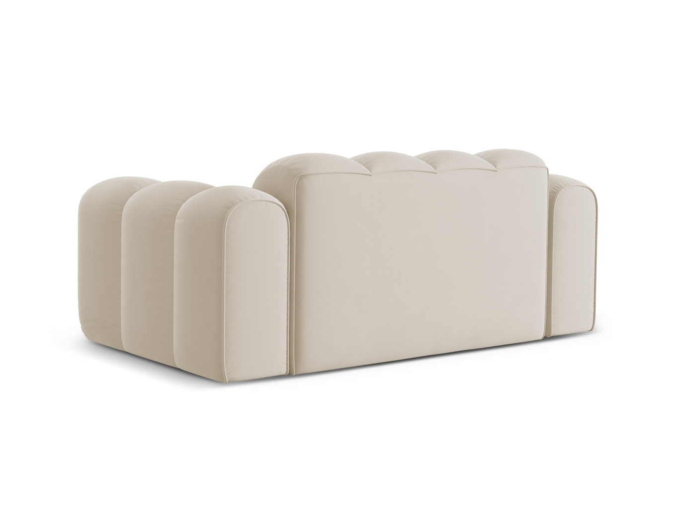 Cosmopolitan Design veloursofa, "Treno", 2-personers, 180 × 94 × 70 cm, Bluvel, sorte plastben