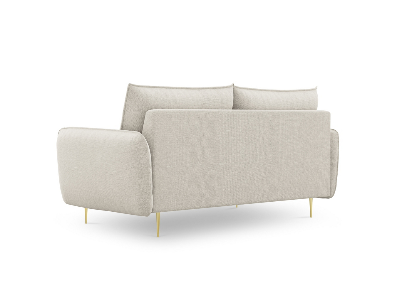 Cosmopolitan Design sofa, "Vienna", 2-personers, 160 × 92 × 95 cm, Positano, guldfarvede metalben