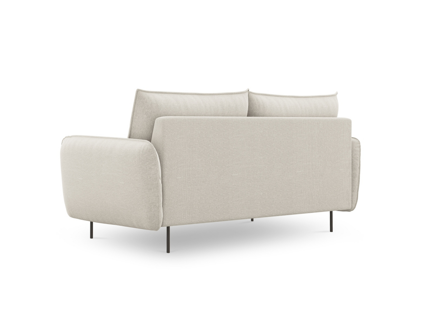 Cosmopolitan Design sofa, "Vienna", 2-personers, 160 × 92 × 95 cm, Positano, sorte metalben