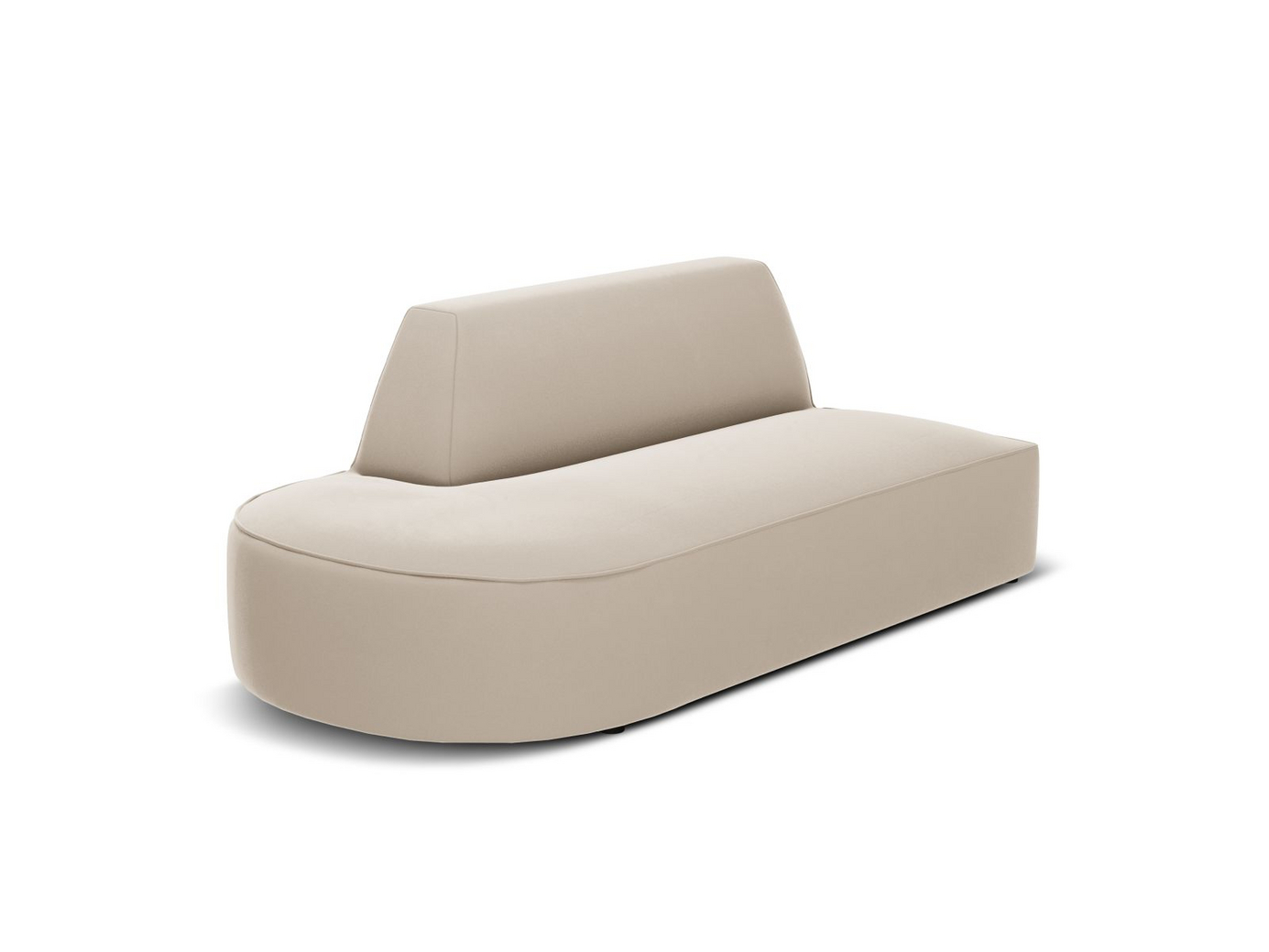 Cosmopolitan Design venstrevendt velourmodulsofa, "Siena", 2-personers, 181 × 93 × 69 cm, Salvador, sorte plastben