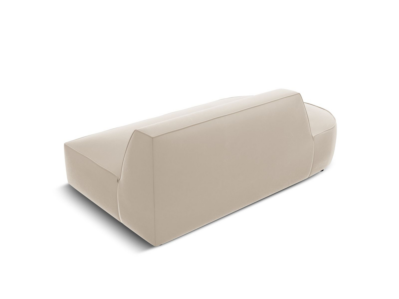 Cosmopolitan Design venstrevendt velourmodulsofa, "Siena", 2-personers, 181 × 93 × 69 cm, Salvador, sorte plastben