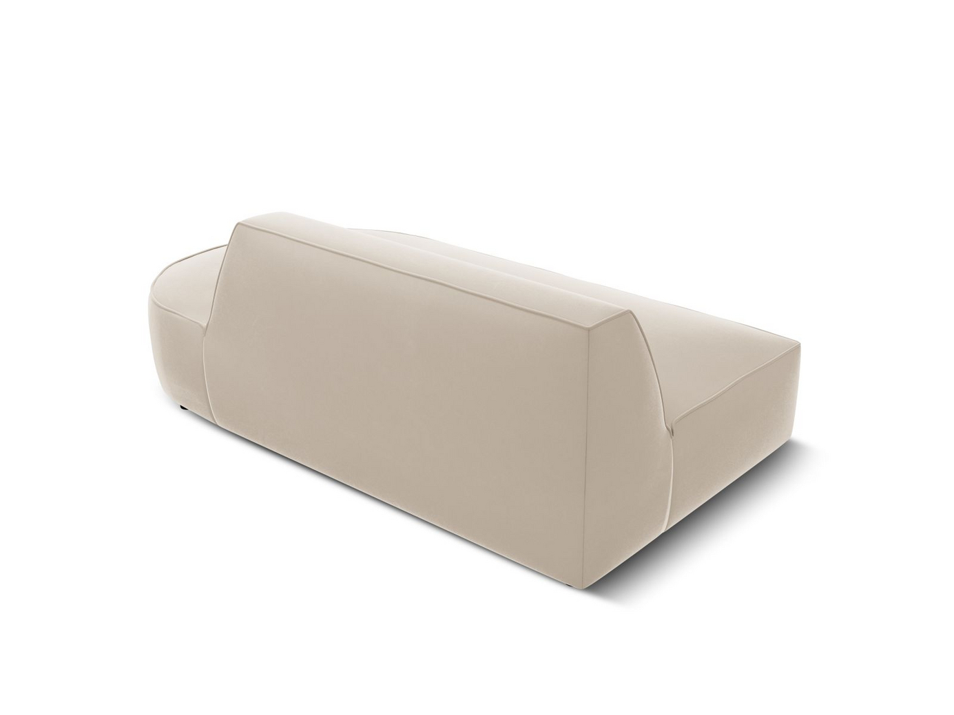 Cosmopolitan Design højrevendt velourmodulsofa, "Siena", 2-personers, 181 × 93 × 69 cm, Salvador, sorte plastben