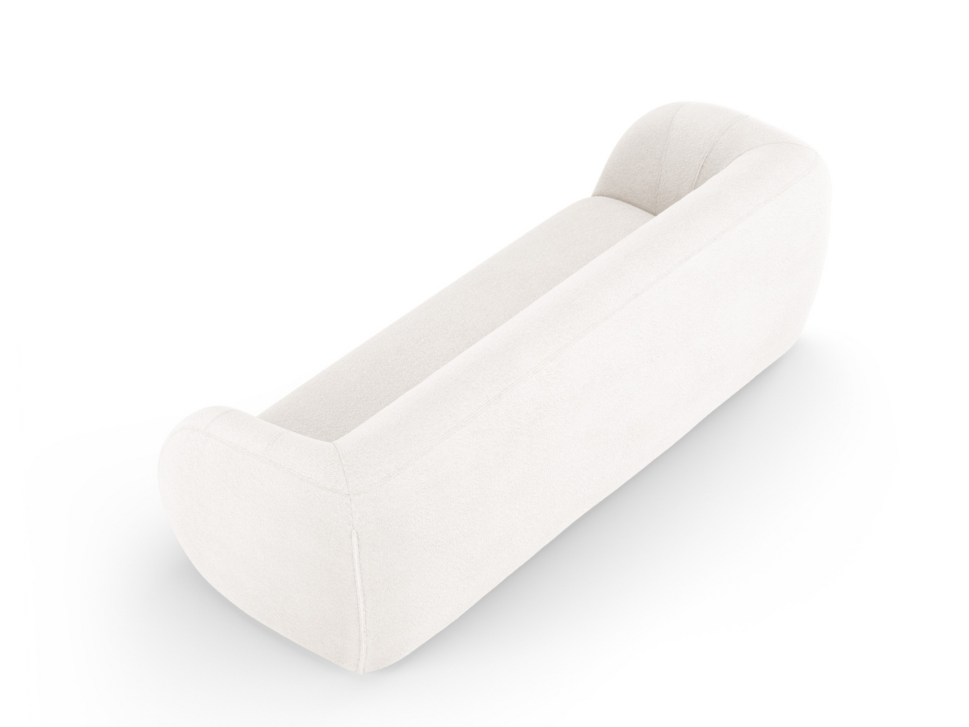 Cosmopolitan Design bouclé-sofa, "Essen", 3-personers, 230 × 95 × 86 cm, Baloo, sorte plastben