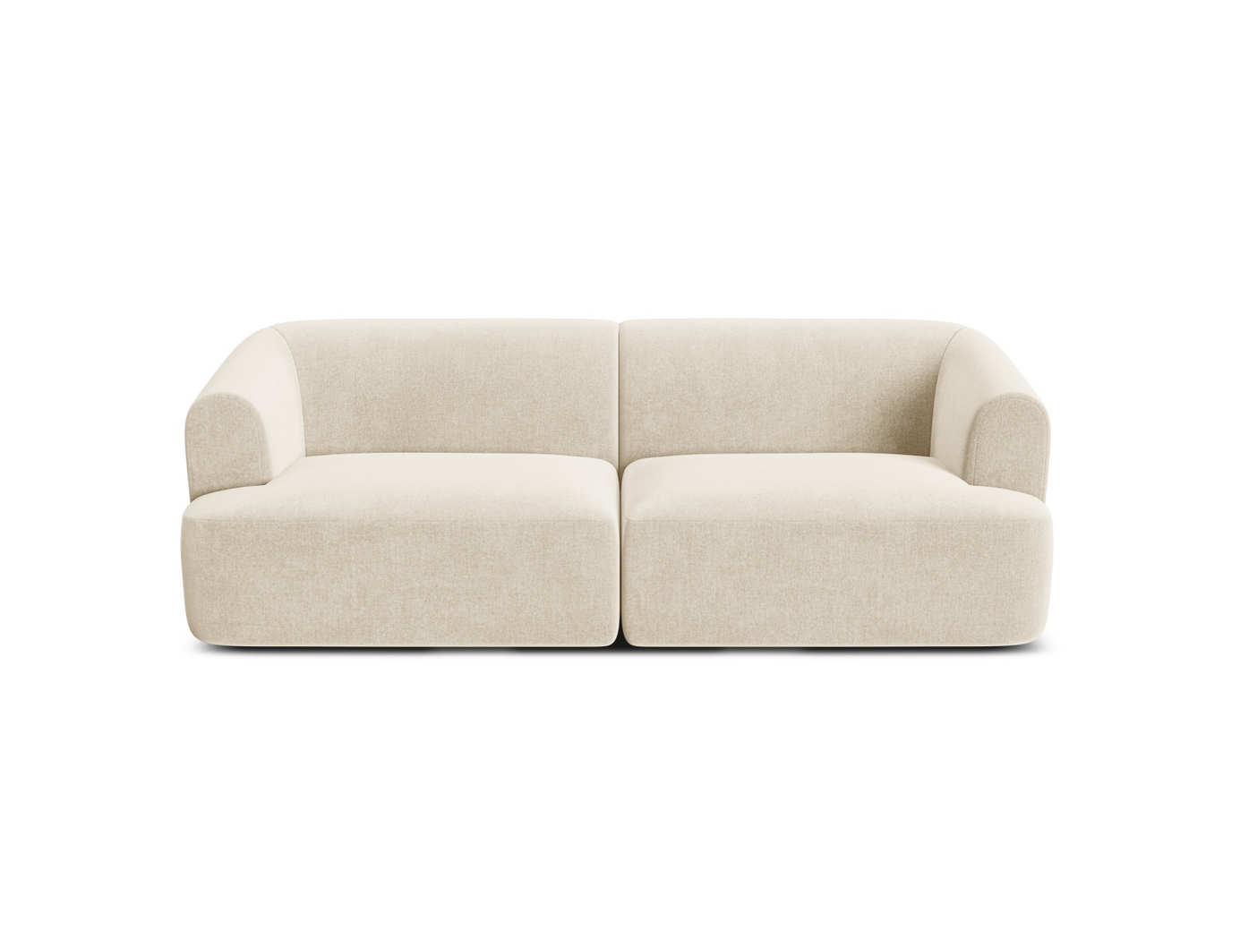 Cosmopolitan Design velourmodulsofa, "Campi", 3-personers, 220 × 90 × 70 cm, Vogue, sorte plastben