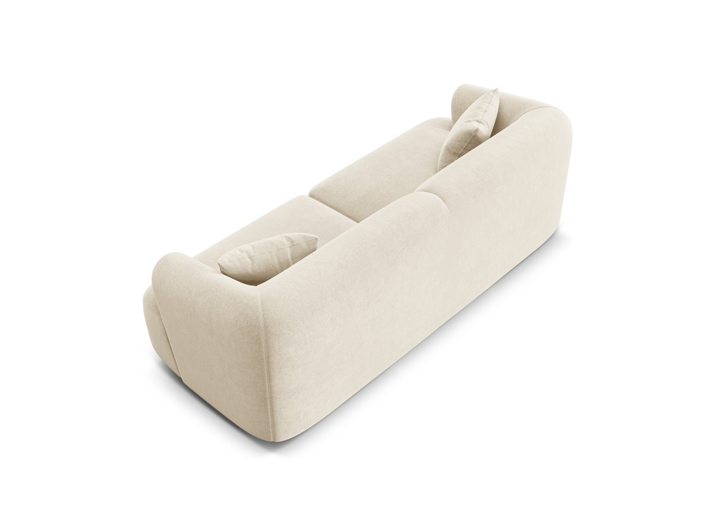 Cosmopolitan Design velourmodulsofa, "Campi", 3-personers, 220 × 90 × 70 cm, Vogue, sorte plastben