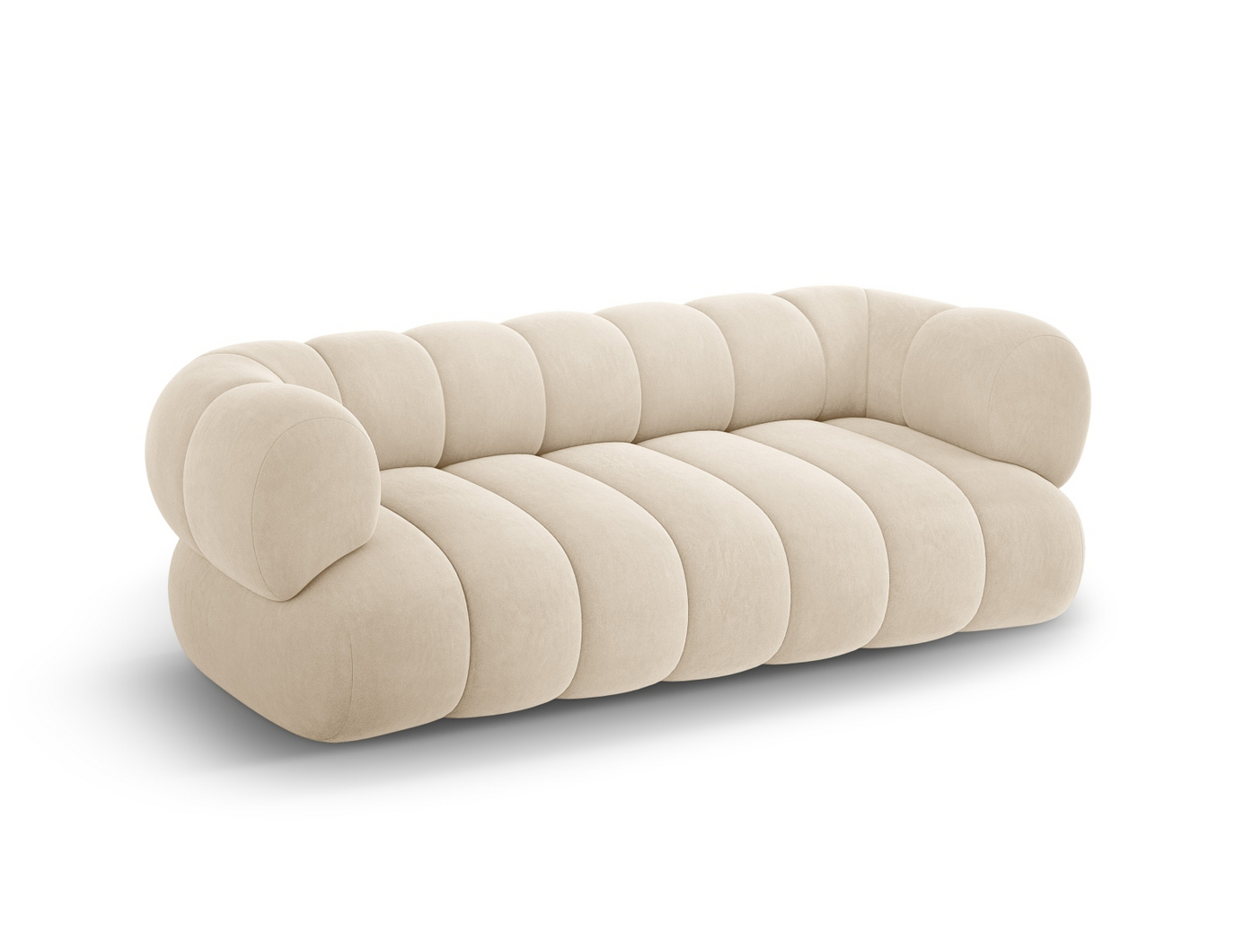 Cosmopolitan Design veloursofa, "Koge", 3-personers, 210 × 95 × 70 cm, Vogue, sorte plastben