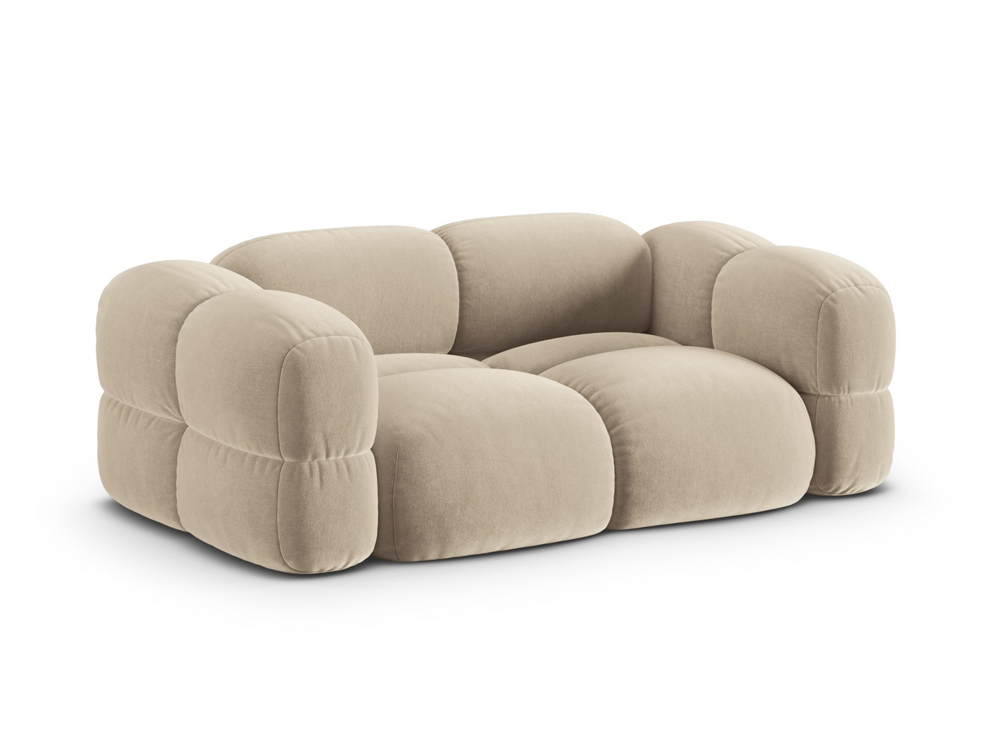 Cosmopolitan Design veloursofa, "Loretto", 3-personers, 210 × 100 × 68 cm, Vogue, sorte plastben