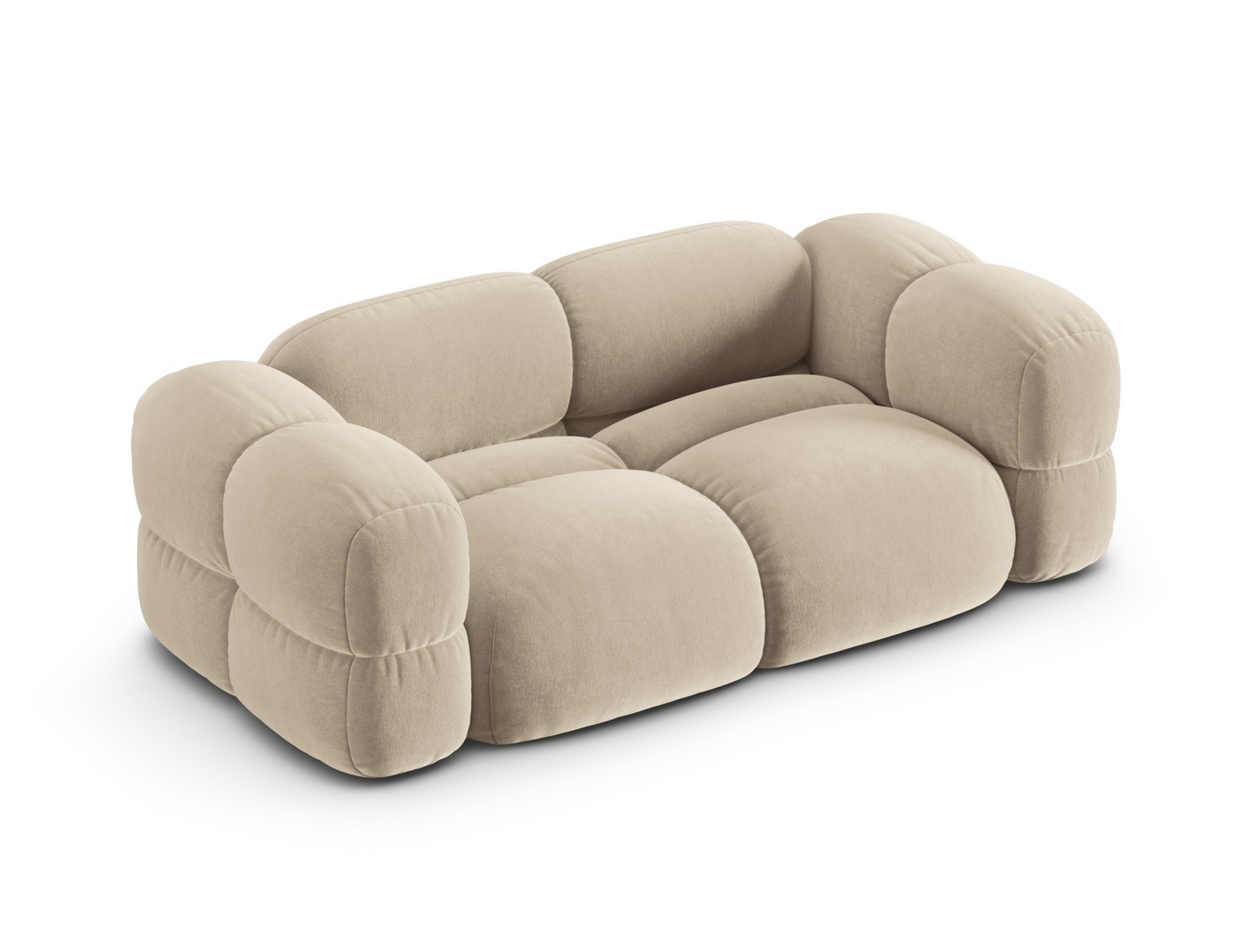 Cosmopolitan Design veloursofa, "Loretto", 3-personers, 210 × 100 × 68 cm, Vogue, sorte plastben