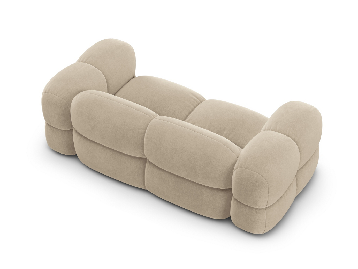 Cosmopolitan Design veloursofa, "Loretto", 3-personers, 210 × 100 × 68 cm, Vogue, sorte plastben