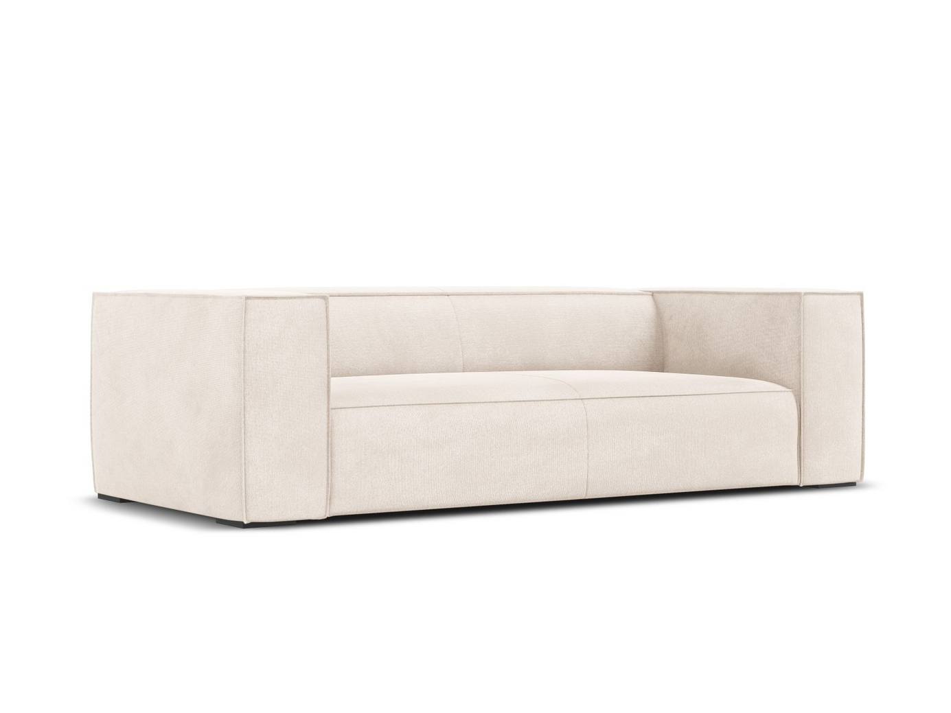 Cosmopolitan Design sofa, "Turin", 3-personers, 227 × 100 × 68 cm, Rosario, ben i sort bøg