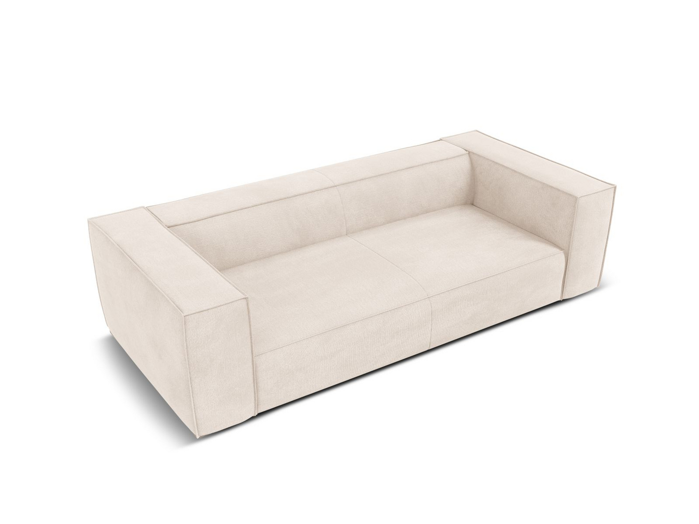 Cosmopolitan Design sofa, "Turin", 3-personers, 227 × 100 × 68 cm, Rosario, ben i sort bøg