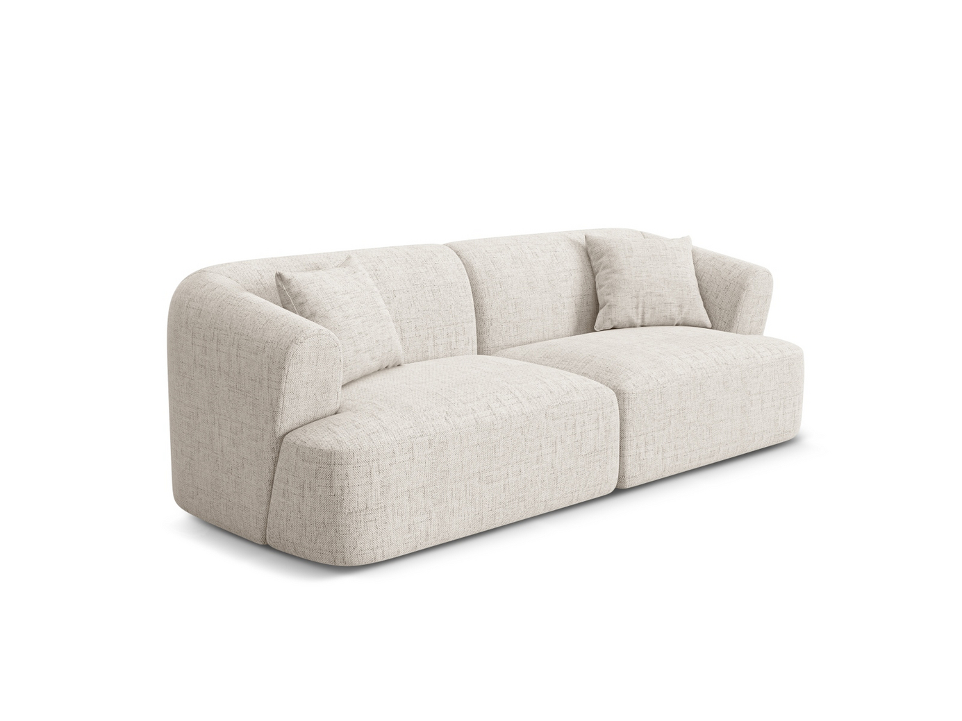 Cosmopolitan Design modulsofa, "Campi", 3-personers, 220 × 90 × 70 cm, Moly, sorte plastben