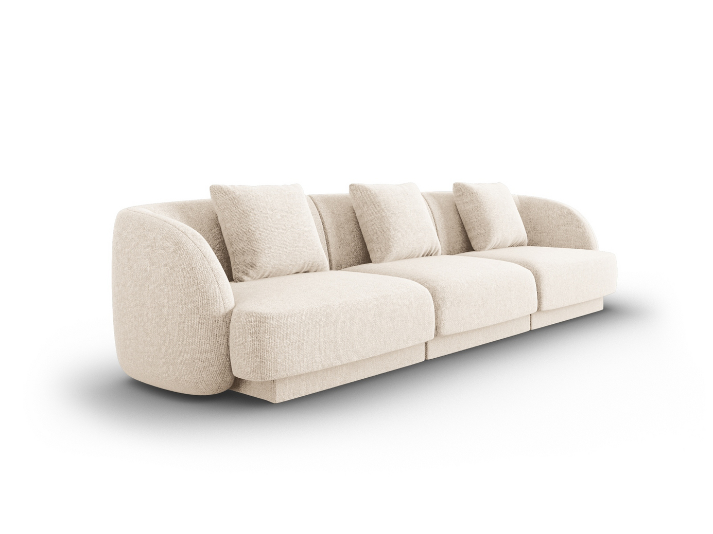 Cosmopolitan Design sofa, "Tulum", 3-personers, 255 × 90 × 70 cm, Haga, sorte plastben