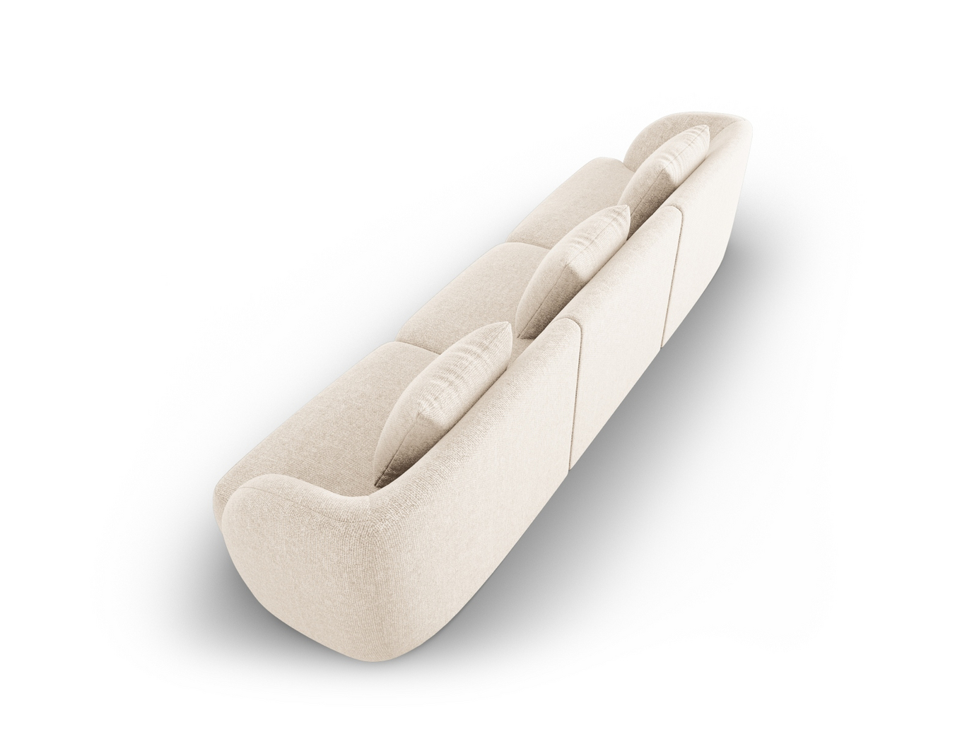 Cosmopolitan Design sofa, "Tulum", 3-personers, 255 × 90 × 70 cm, Haga, sorte plastben