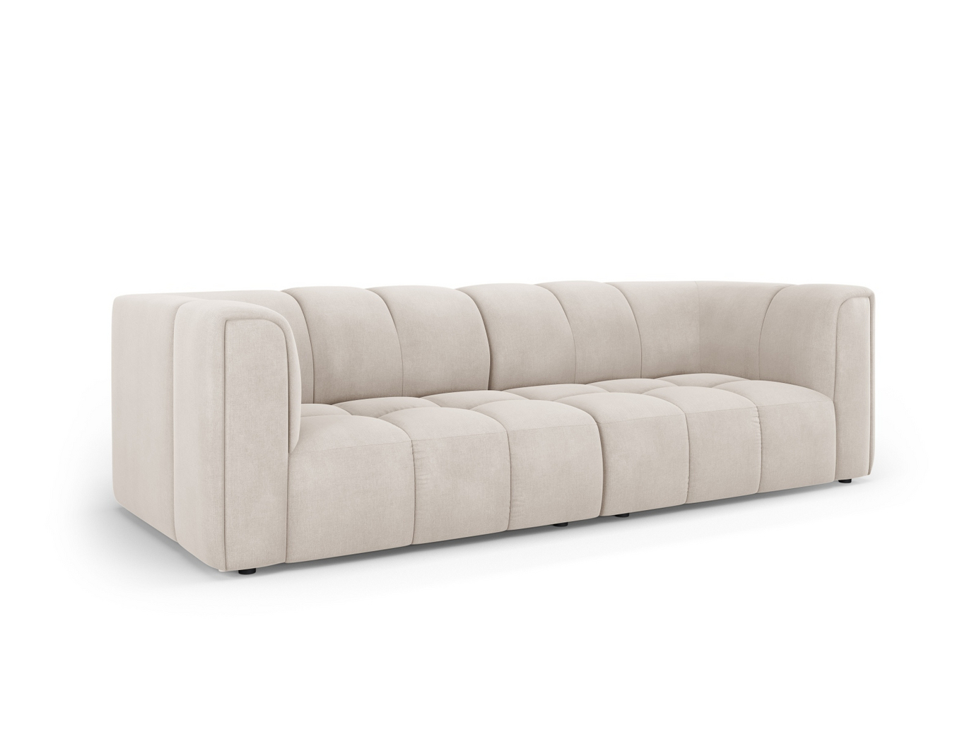 Cosmopolitan Design modulsofa, "Moritz", 3-personers, 226 × 96 × 70 cm, Rebel, sorte plastben
