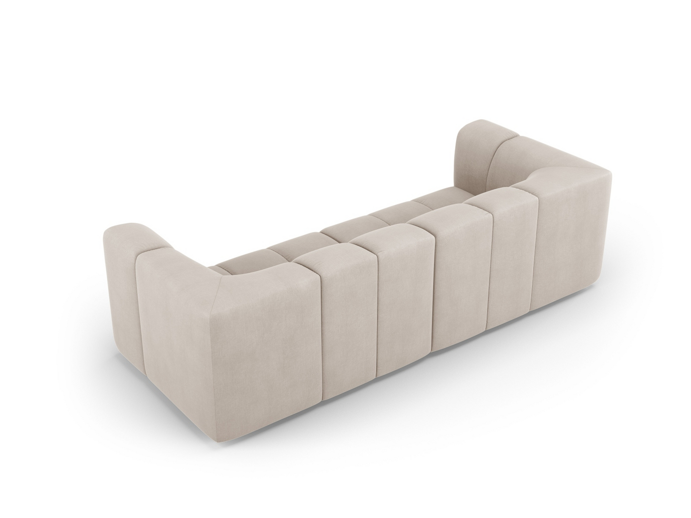 Cosmopolitan Design modulsofa, "Moritz", 3-personers, 226 × 96 × 70 cm, Rebel, sorte plastben