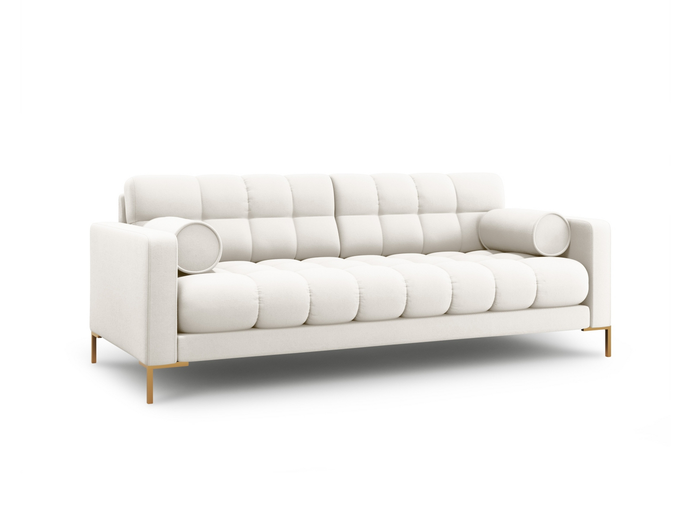 Cosmopolitan Design sofa, "Bali", 3-personers, 177 × 96 × 75 cm, Neve, guldfarvede metalben