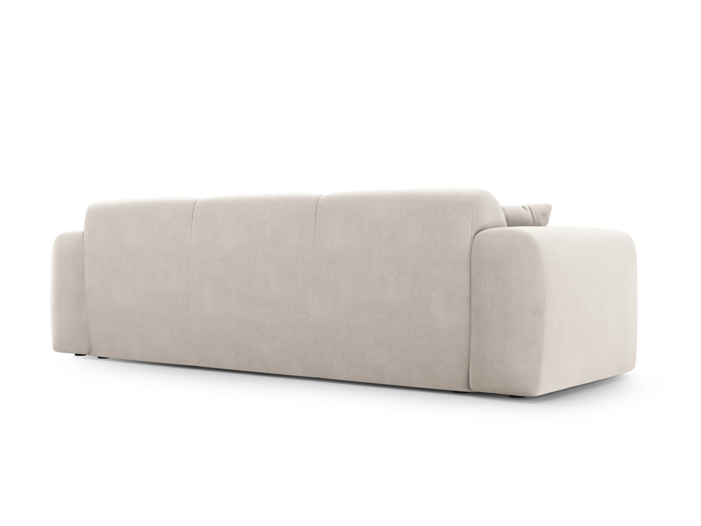 Cosmopolitan Design veloursofa, "Nolio", 3-personers, 235 × 95 × 72 cm, Casino, sorte plastben
