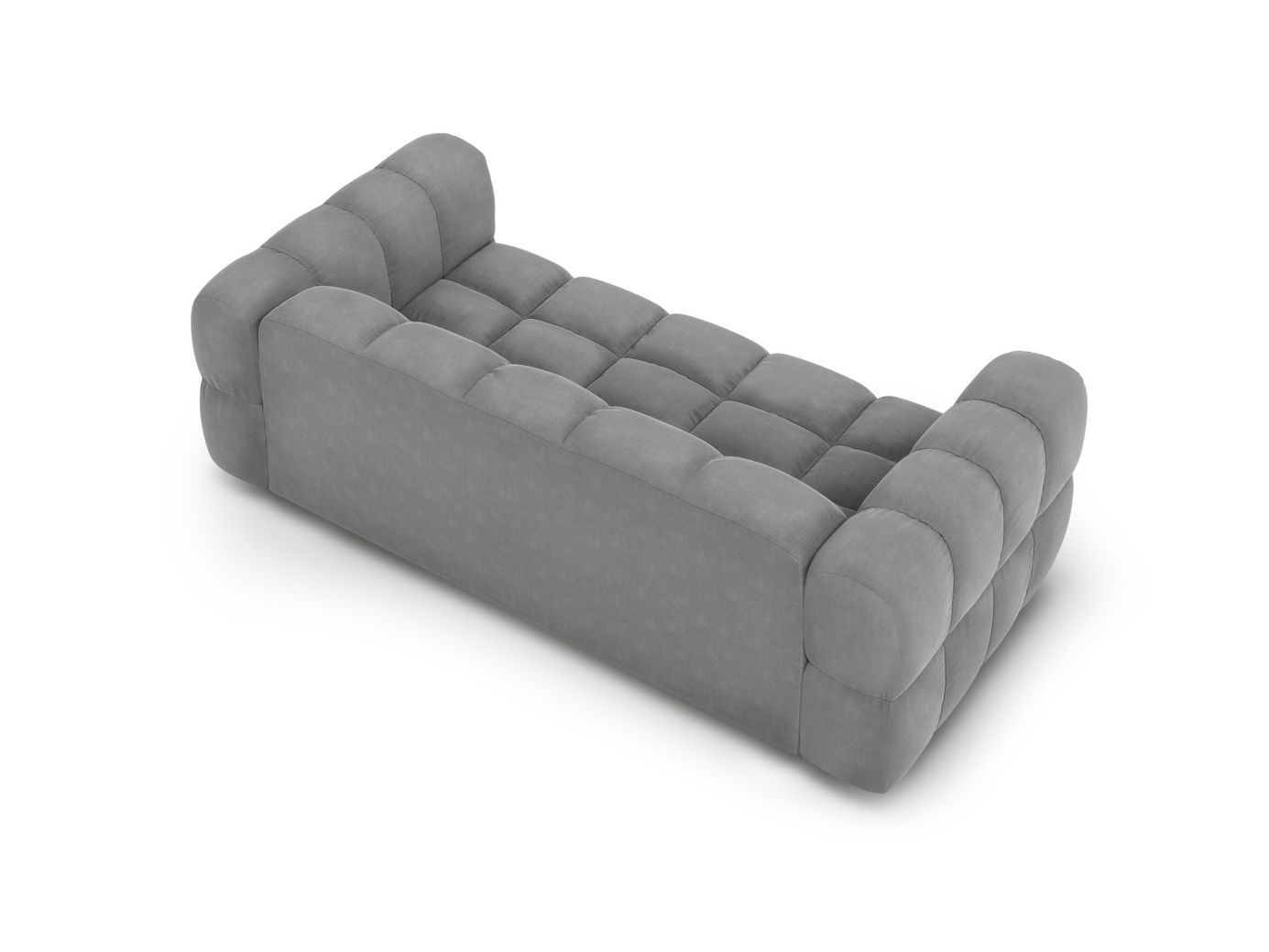 Cosmopolitan Design veloursofa, "Sky", 3-personers, 214 × 102 × 70 cm, Casino, sorte plastben