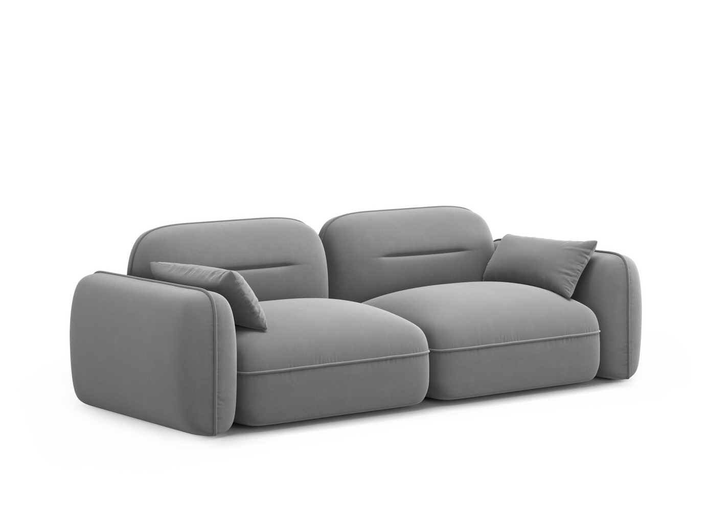 Cosmopolitan Design velourmodulsofa, "Sydney", 3-personers, 230 × 90 × 70 cm, Casino, sorte plastben