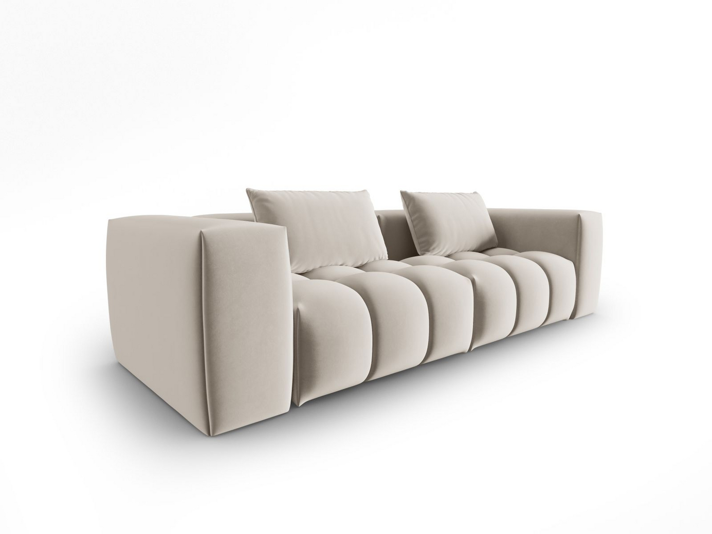Cosmopolitan Design velourmodulsofa, "Verona", 3-personers, 230 × 85 × 70 cm, Casino, sorte plastben