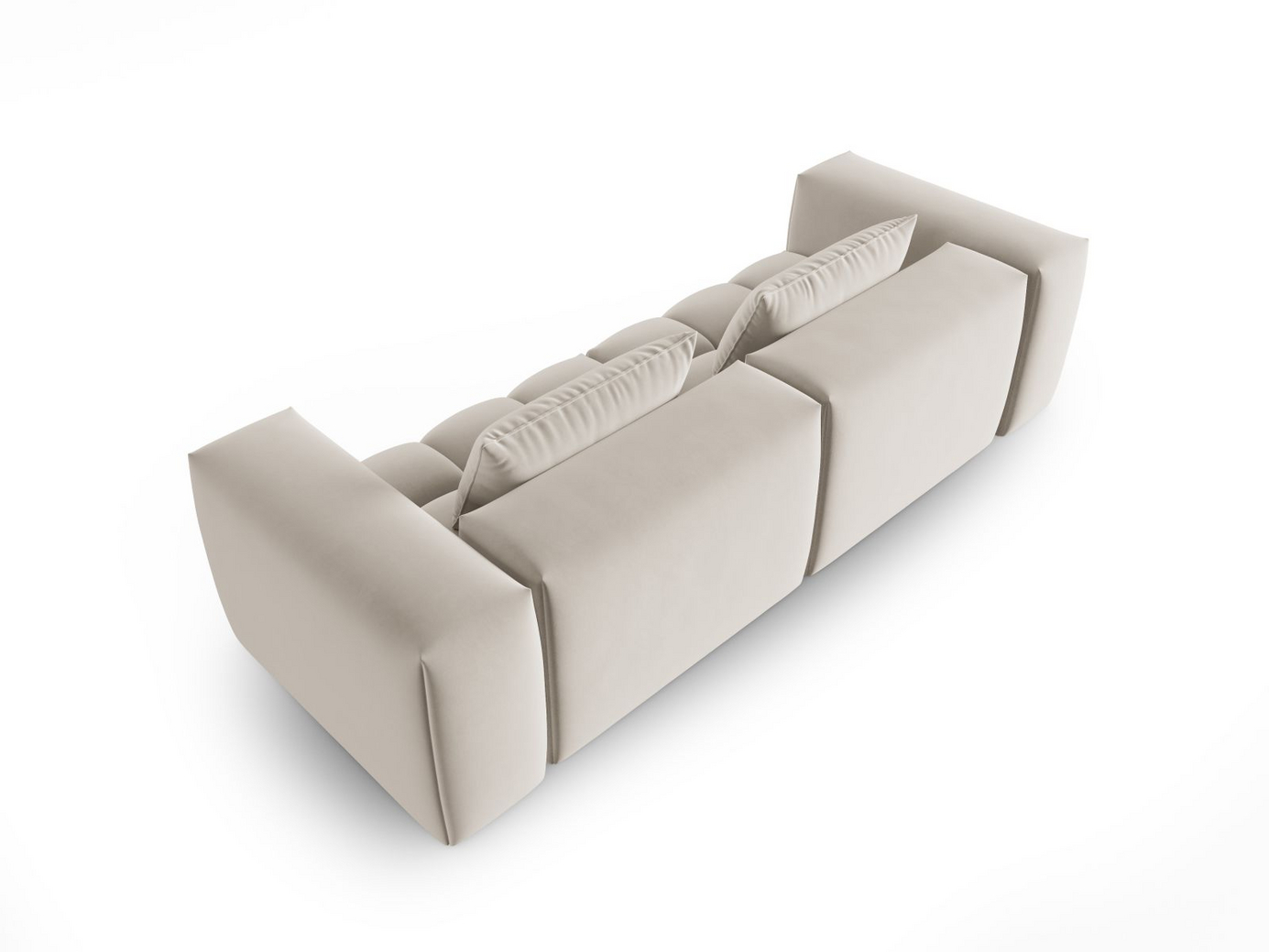 Cosmopolitan Design velourmodulsofa, "Verona", 3-personers, 230 × 85 × 70 cm, Casino, sorte plastben