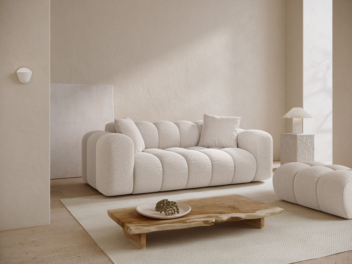 Cosmopolitan Design sofa, "Treno", 3-personers, 210 × 94 × 70 cm, Eden 10, sorte plastben