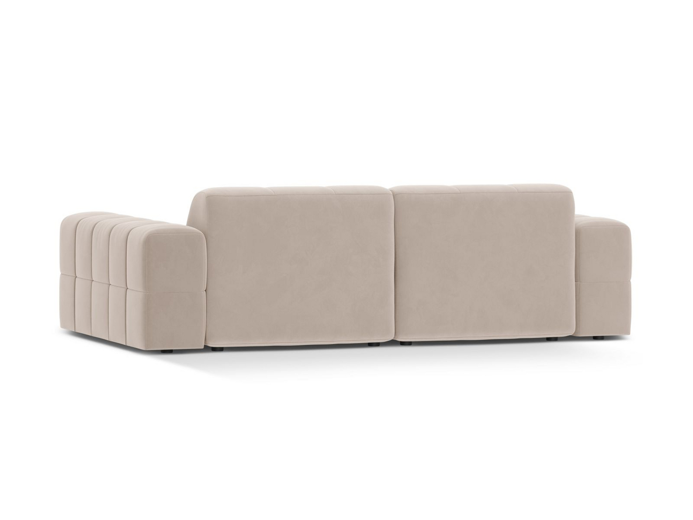 Cosmopolitan Design veloursofa, "Chicago", 3-personers, 212 × 102 × 78 cm, Venus, sorte plastben