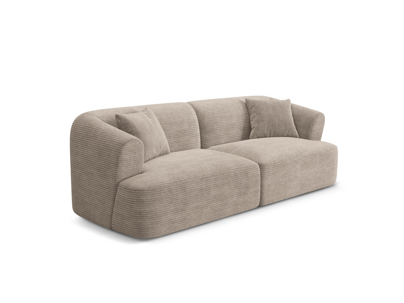 Cosmopolitan Design modulsofa, "Campi", 3-personers, 220 × 90 × 70 cm, Lincoln, sorte plastben
