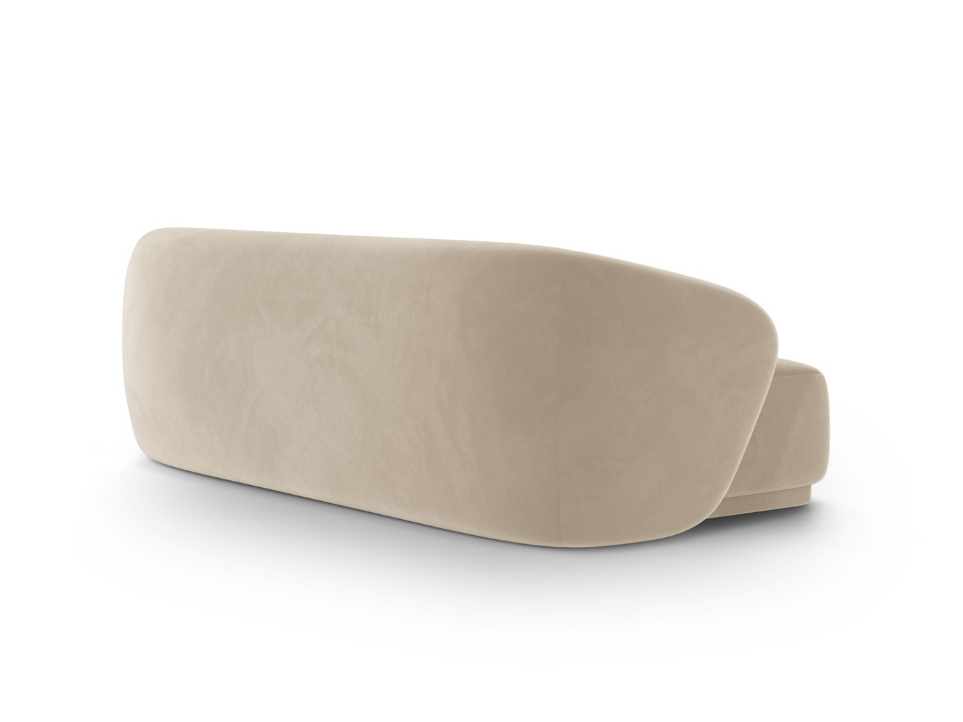 Cosmopolitan Design veloursofa, "Gomera", 3-personers, 220 × 93 × 74 cm, Salvador, sorte plastben