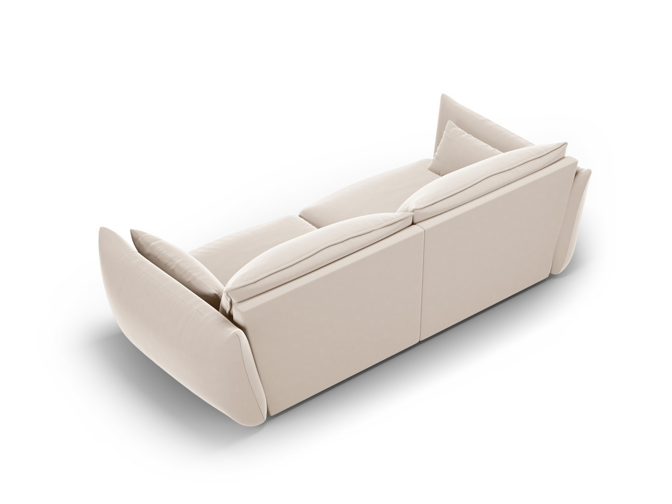 Cosmopolitan Design veloursofa, "Matera", 3-personers, 208 × 110 × 85 cm, Salvador, sorte plastben
