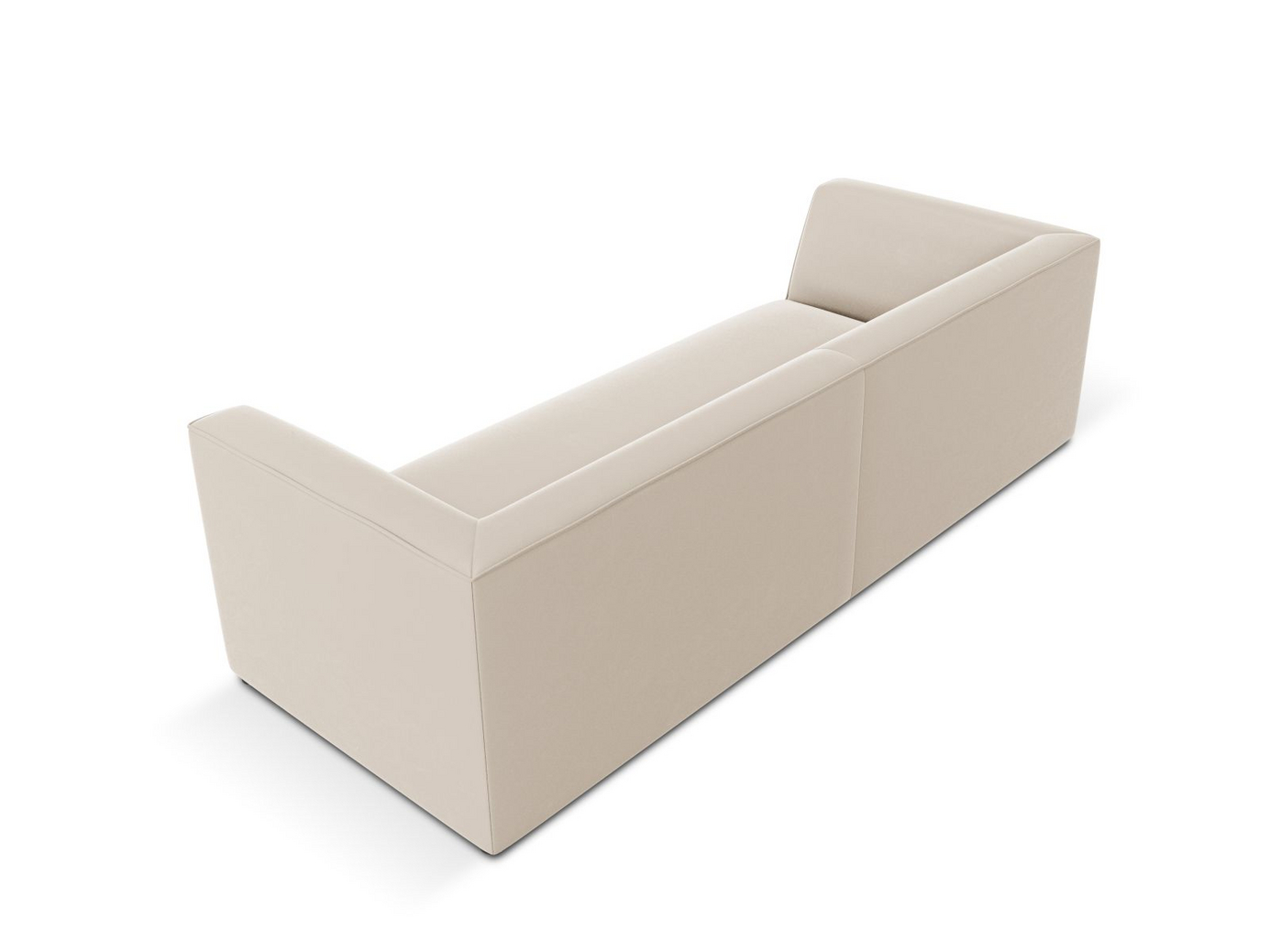 Cosmopolitan Design veloursofa, "Siena", 3-personers, 232 × 92 × 69 cm, Salvador, sorte plastben