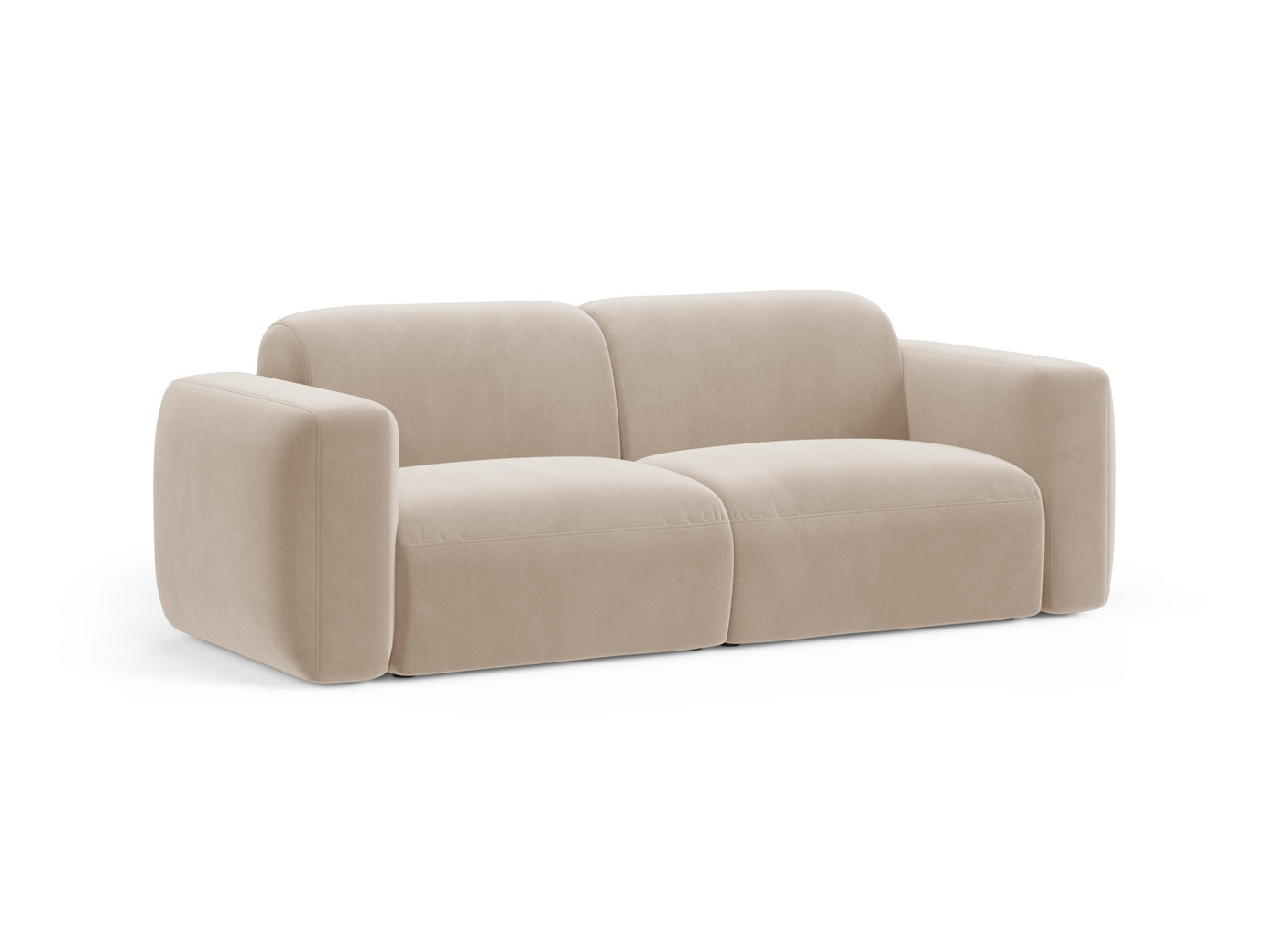 Cosmopolitan Design velourmodulsofa, "Strino", 3-personers, 220 × 98 × 78 cm, Salvador, sorte plastben