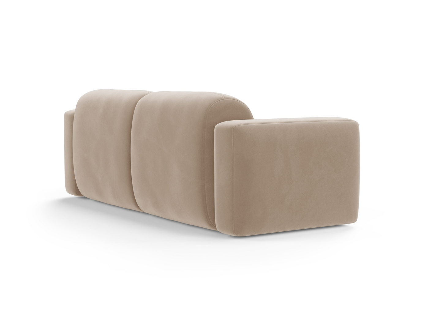 Cosmopolitan Design velourmodulsofa, "Strino", 3-personers, 220 × 98 × 78 cm, Salvador, sorte plastben