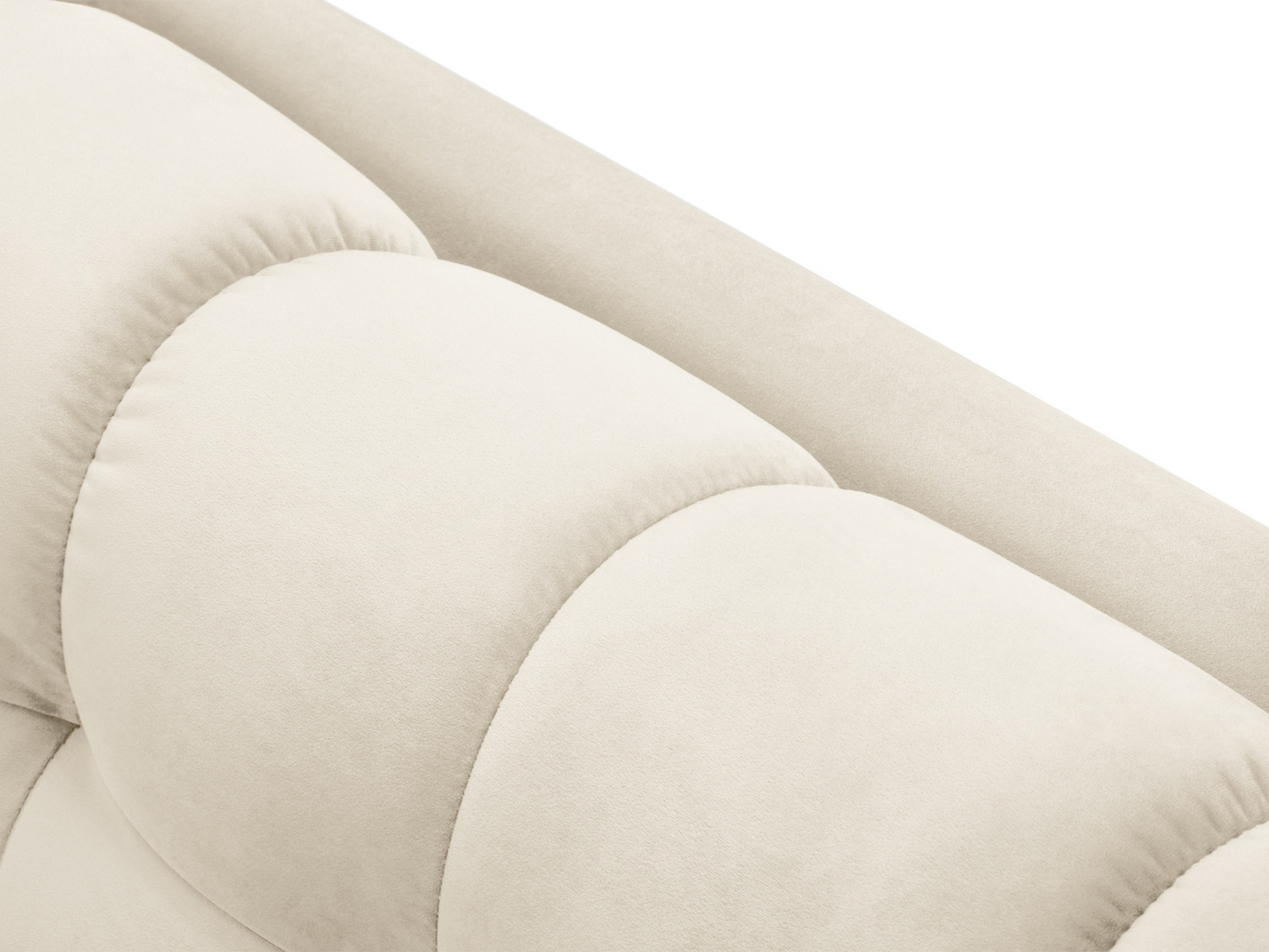 Cosmopolitan Design veloursofa, "Bali", 3-personers, 177 × 96 × 75 cm, Bluvel, sorte metalben