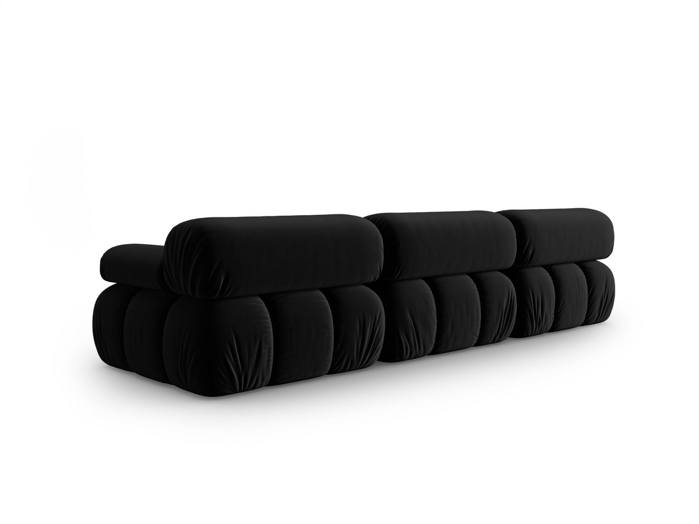Cosmopolitan Design velourmodulsofa, "Cortina", 3-personers, 282 × 94 × 70 cm, Bluvel, sorte plastben