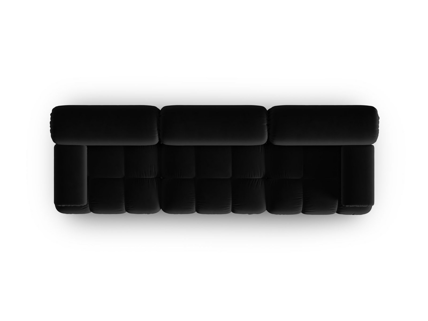 Cosmopolitan Design velourmodulsofa, "Cortina", 3-personers, 282 × 94 × 70 cm, Bluvel, sorte plastben
