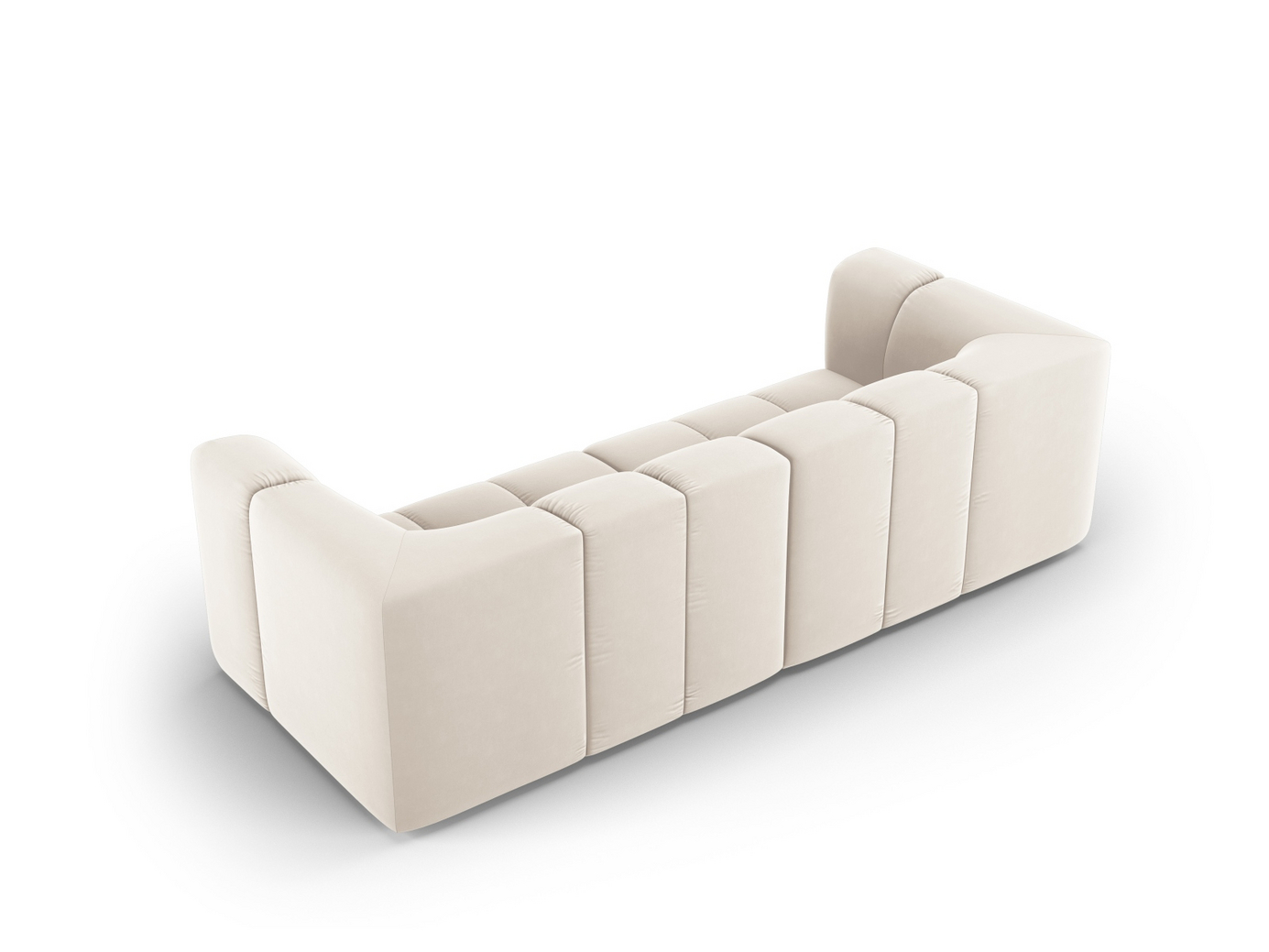 Cosmopolitan Design velourmodulsofa, "Moritz", 3-personers, 226 × 96 × 70 cm, Bluvel, sorte plastben