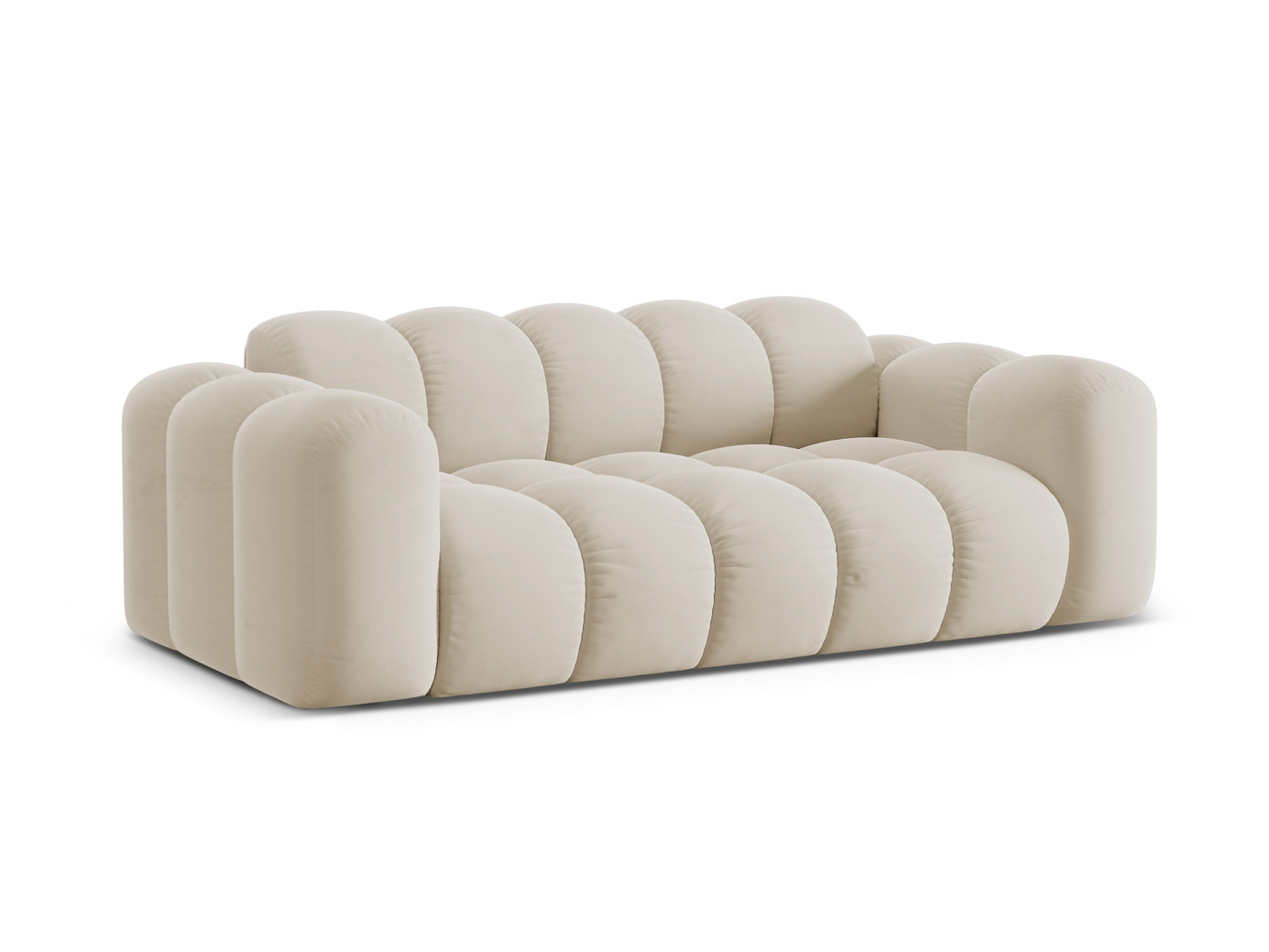 Cosmopolitan Design veloursofa, "Treno", 3-personers, 210 × 94 × 70 cm, Bluvel, sorte plastben