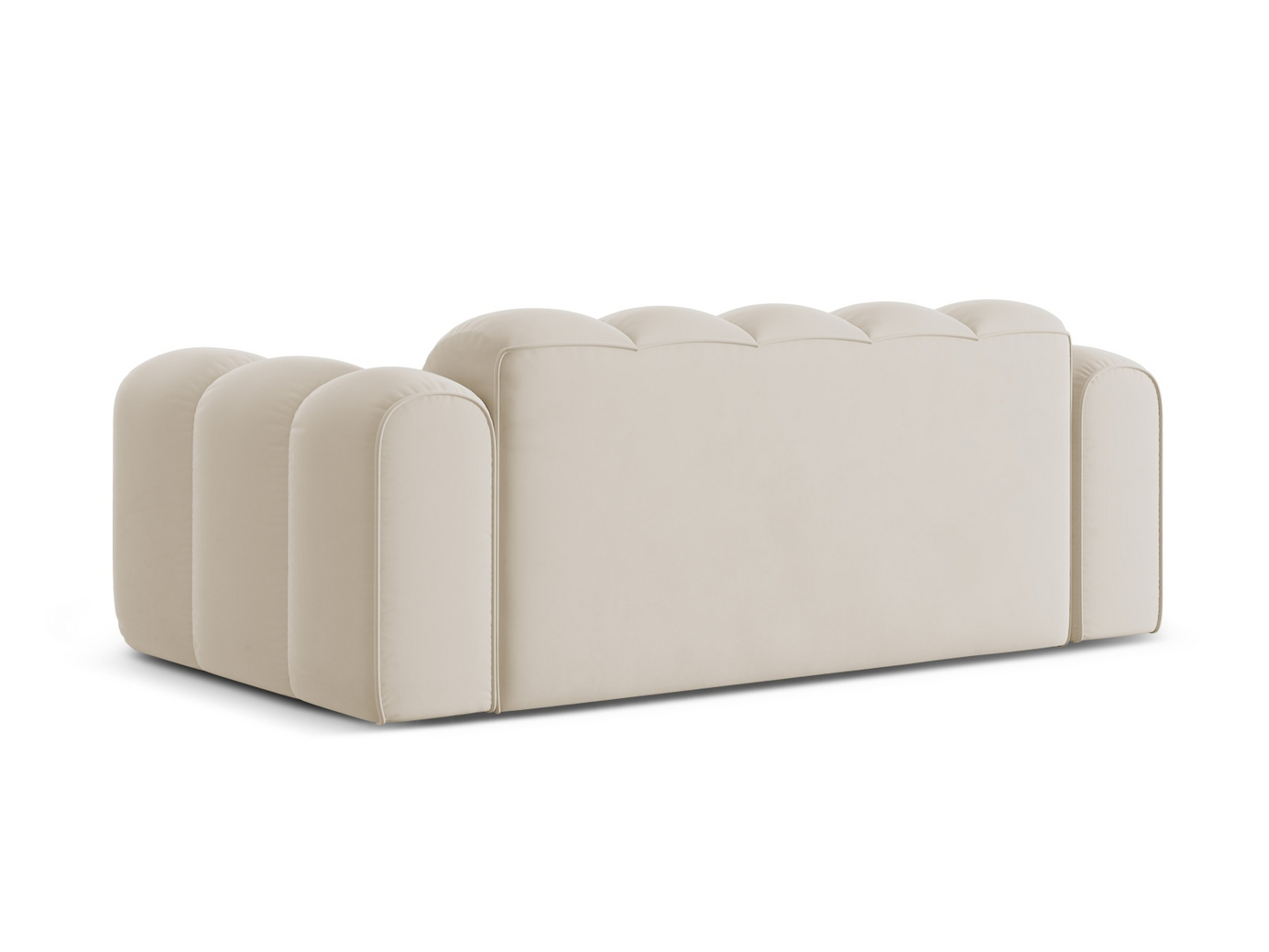 Cosmopolitan Design veloursofa, "Treno", 3-personers, 210 × 94 × 70 cm, Bluvel, sorte plastben