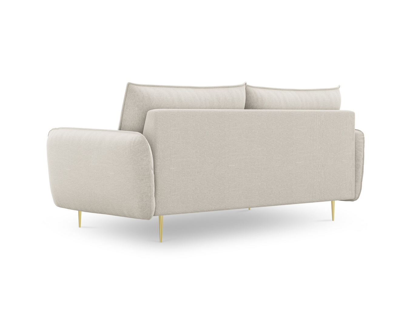 Cosmopolitan Design sofa, "Vienna", 3-personers, 200 × 92 × 95 cm, Positano, guldfarvede metalben