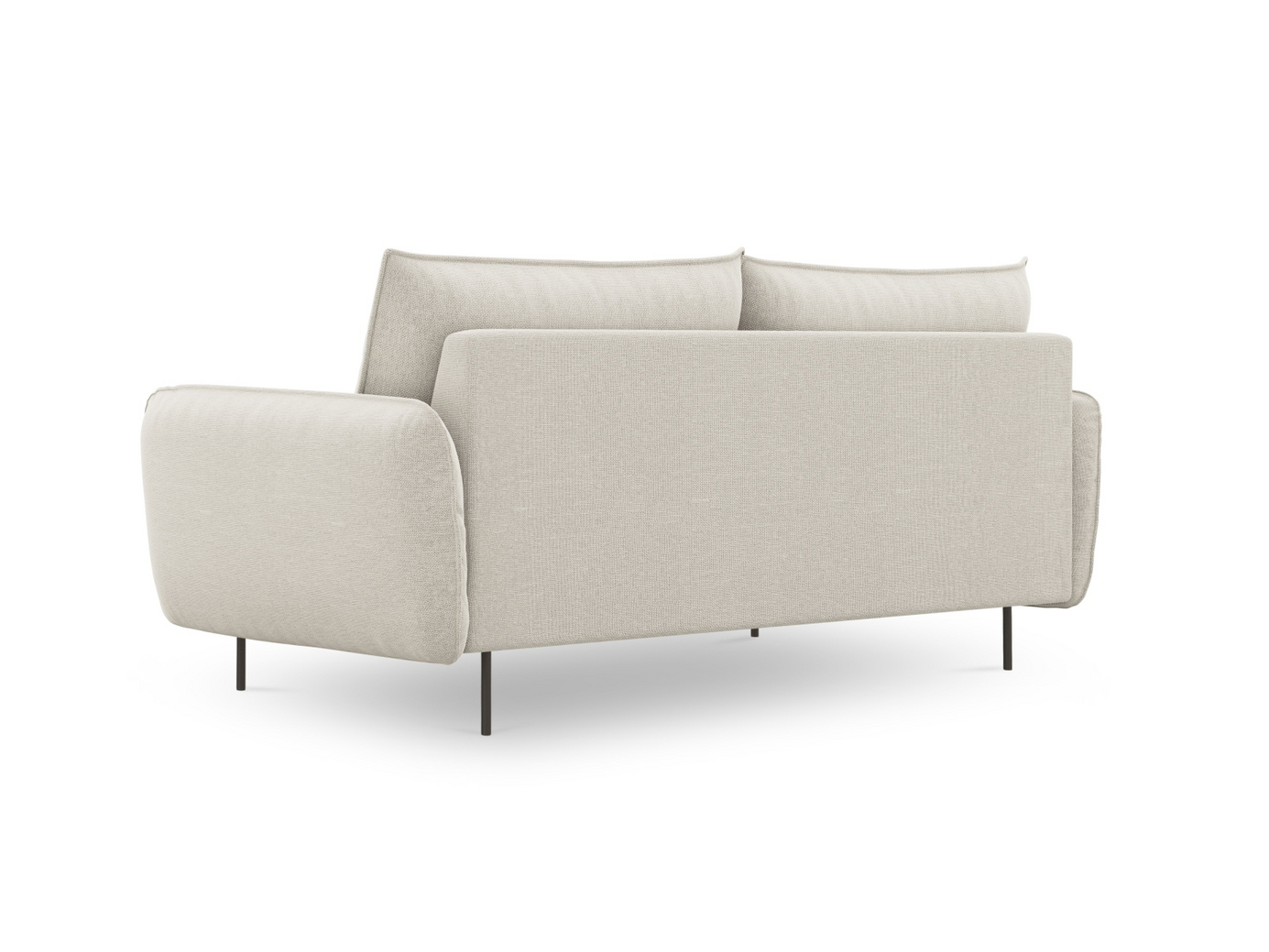 Cosmopolitan Design sofa, "Vienna", 3-personers, 200 × 92 × 95 cm, Positano, sorte metalben